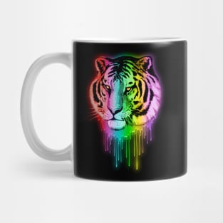 Tiger Neon Dripping Rainbow Colors Mug